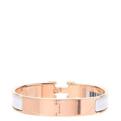 Hermes Enamel Narrow Clic Clac H Bracelet GM White 3 of 5