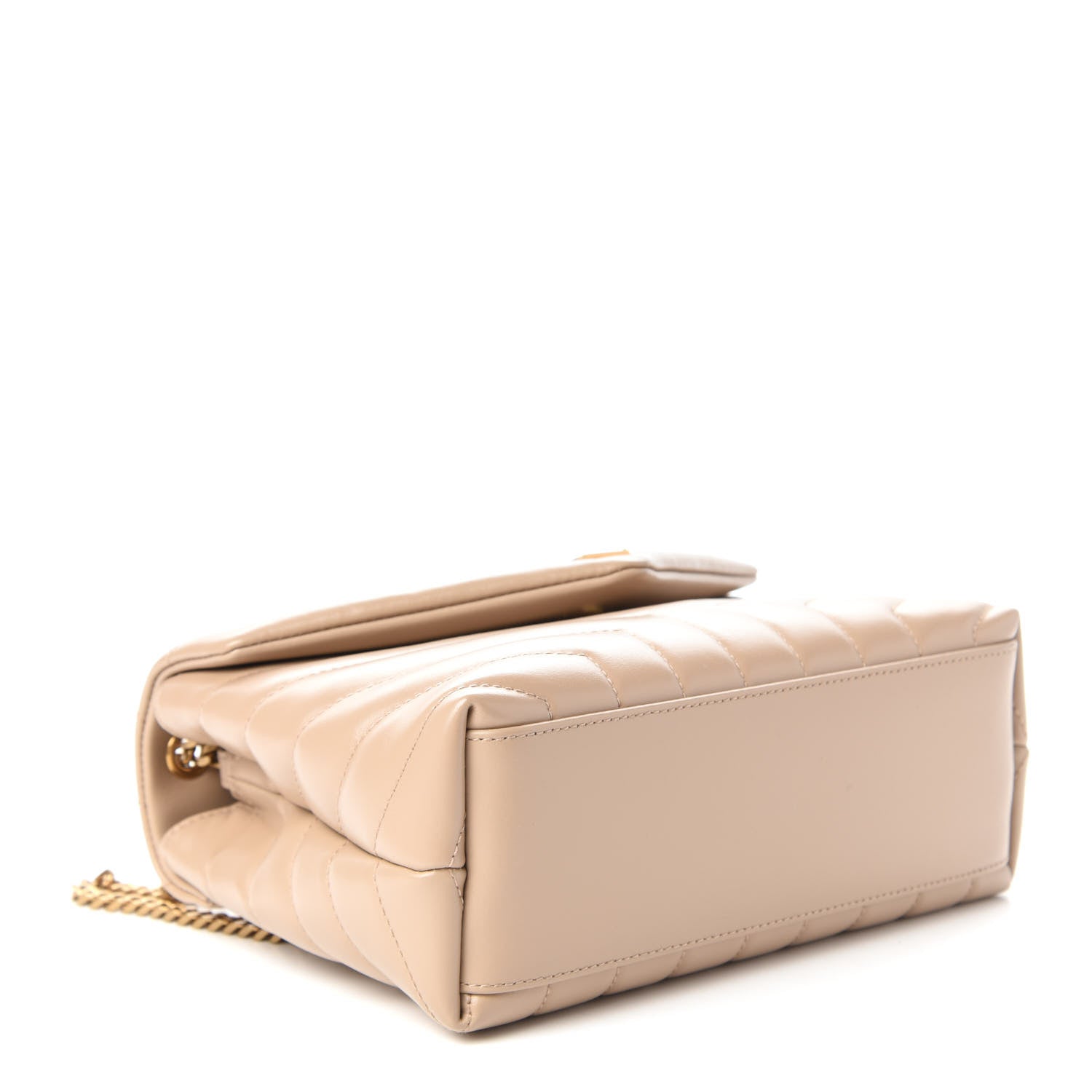 Saint Laurent Calfskin Y Quilted Monogram Small Loulou Chain Satchel Dark Beige 4 of 9
