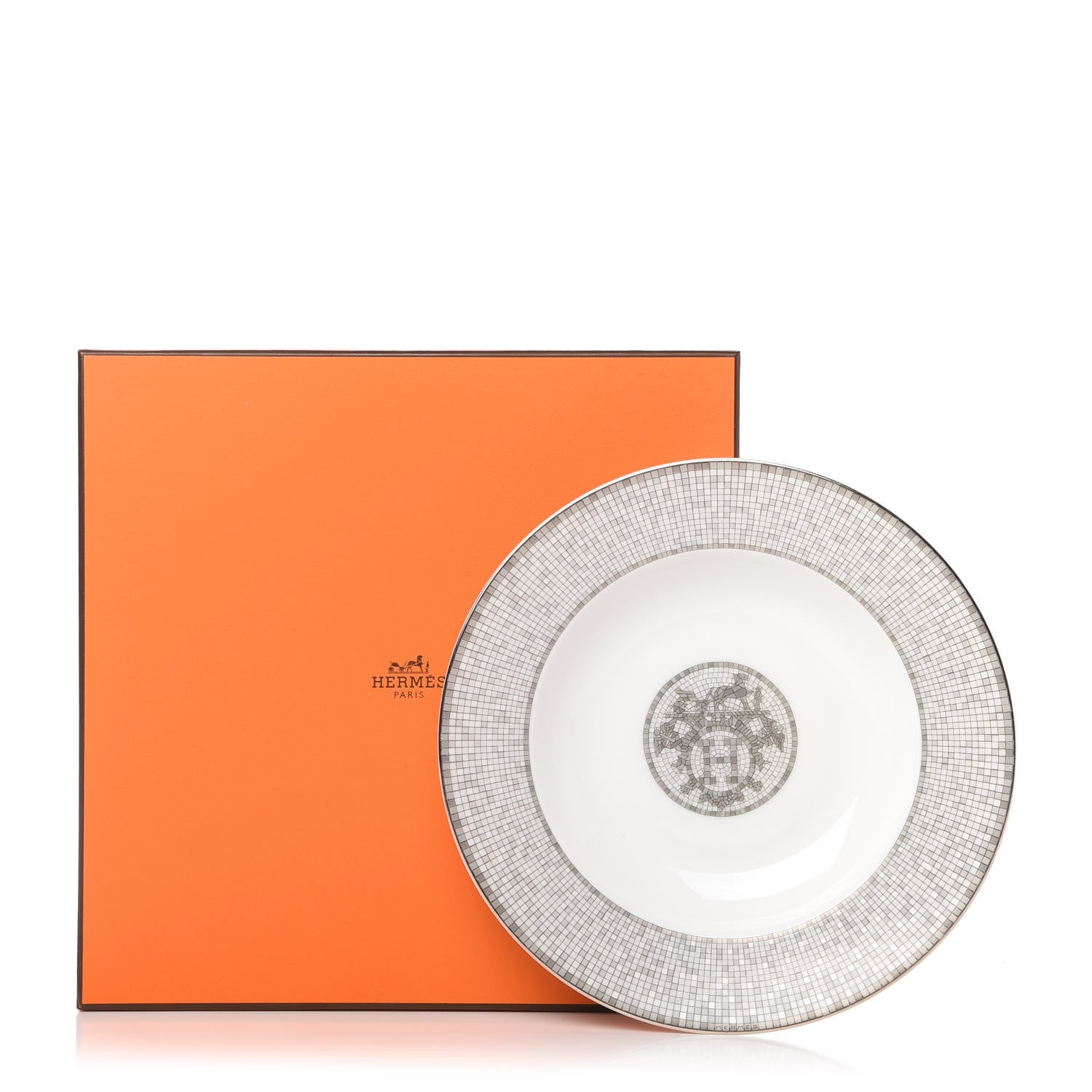 Hermes Porcelain Mosaique Au 24 Platine Soup Bowl Set of 2 7 of 7