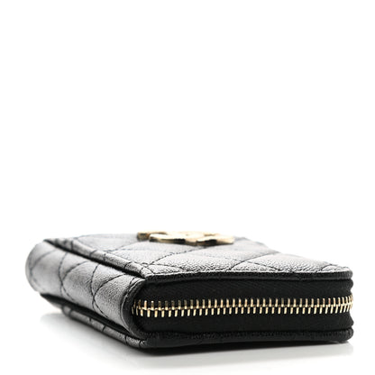 Chanel Caviar Quilted Studded CC Zip Card Holder Black 4 of 8