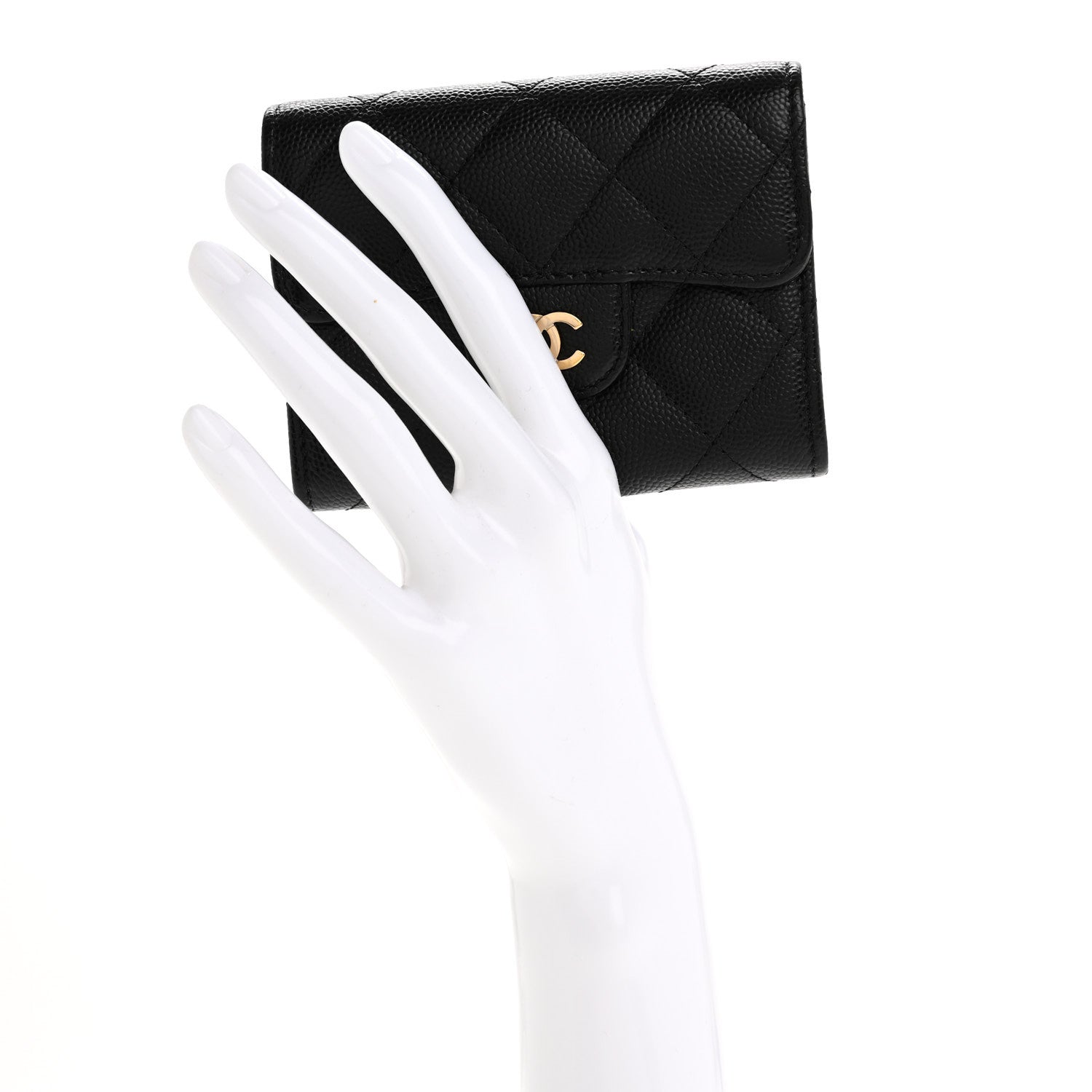 Chanel Caviar Quilted Flap Card Holder Wallet Black 2 of 12