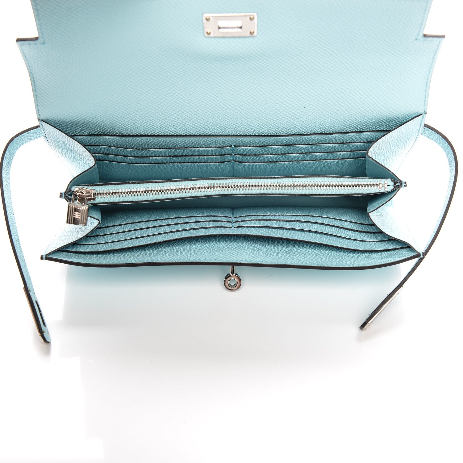 Hermes Epsom Kelly Longue Wallet Bleu Zephyr 5 of 16