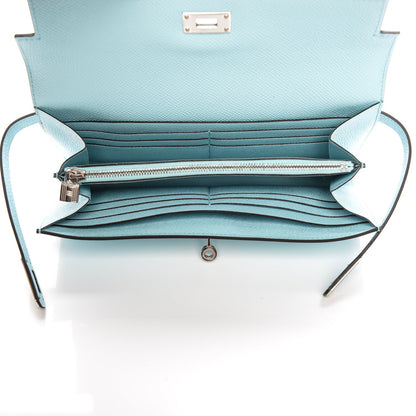 Hermes Epsom Kelly Longue Wallet Bleu Zephyr 5 of 16