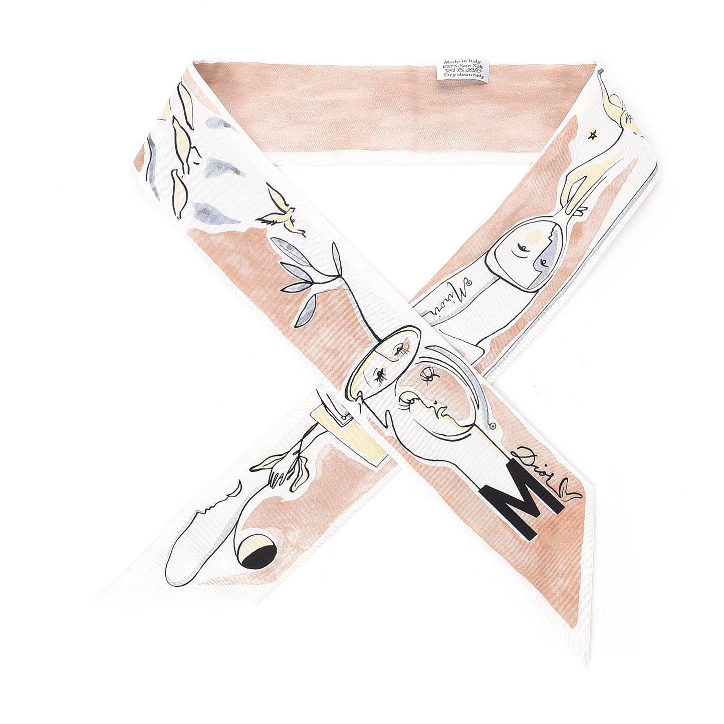 Silk Mitzah ABCDIOR "M" Scarf Pink