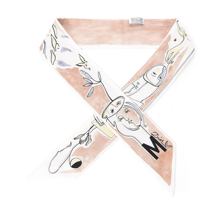 Christian Dior Silk Mitzah ABCDIOR "M" Scarf Pink 1 of 6