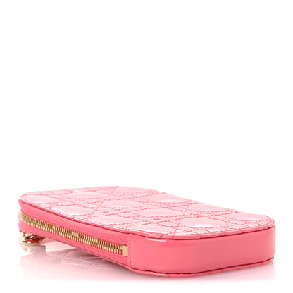 Christian Dior Patent Cannage Lady Dior Phone Holder Pink 4 of 11