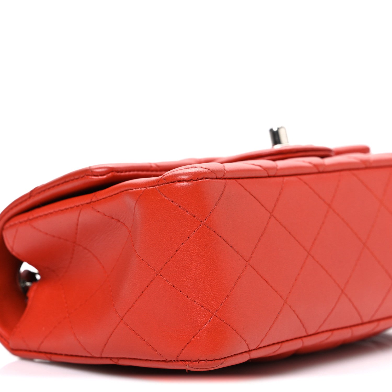 Chanel Lambskin Quilted Mini Rectangular Flap Red 9 of 10