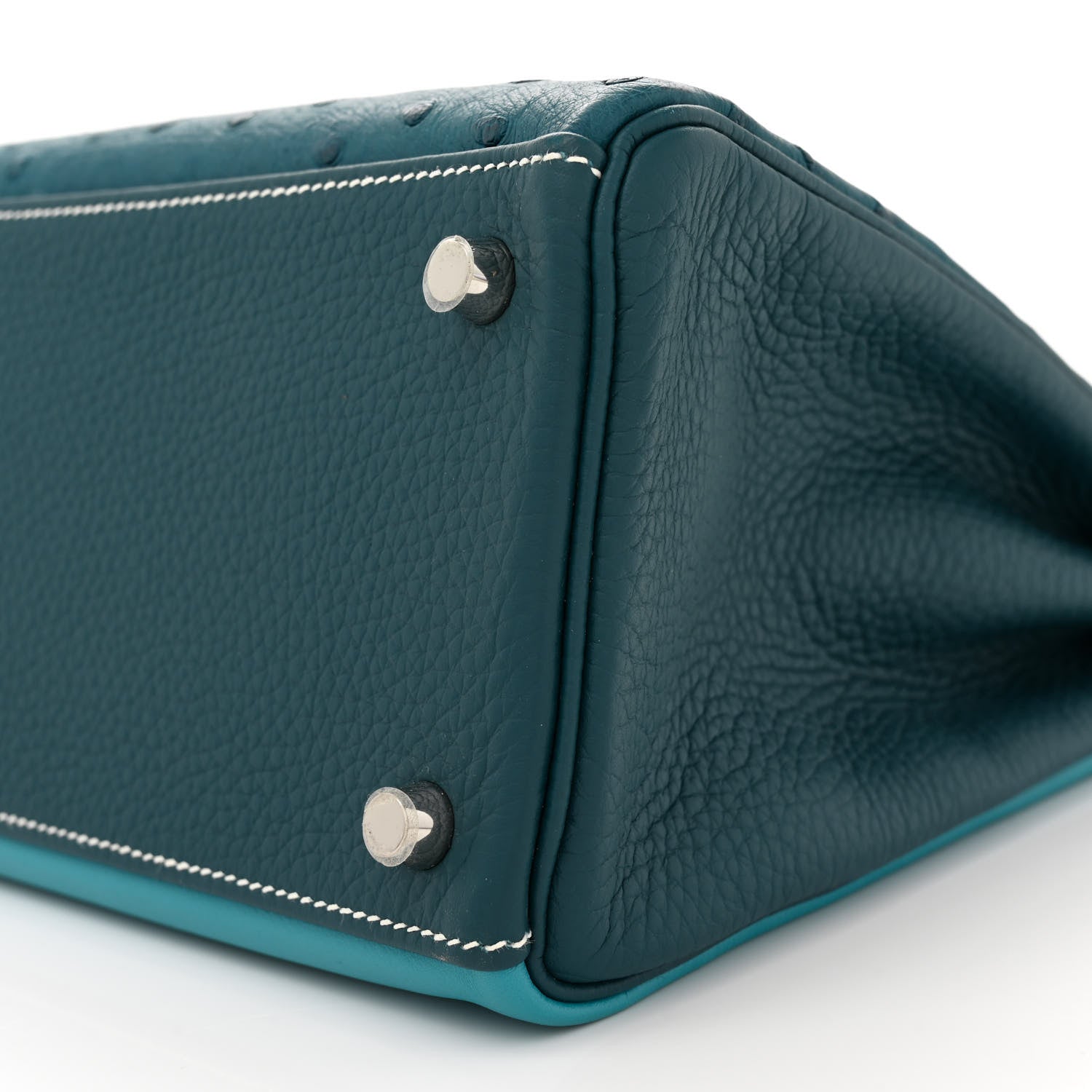 Hermes Ostrich Swift Taurillon Clemence Kelly Retourne 32 Cobalt Turquoise Colvert 10 of 10