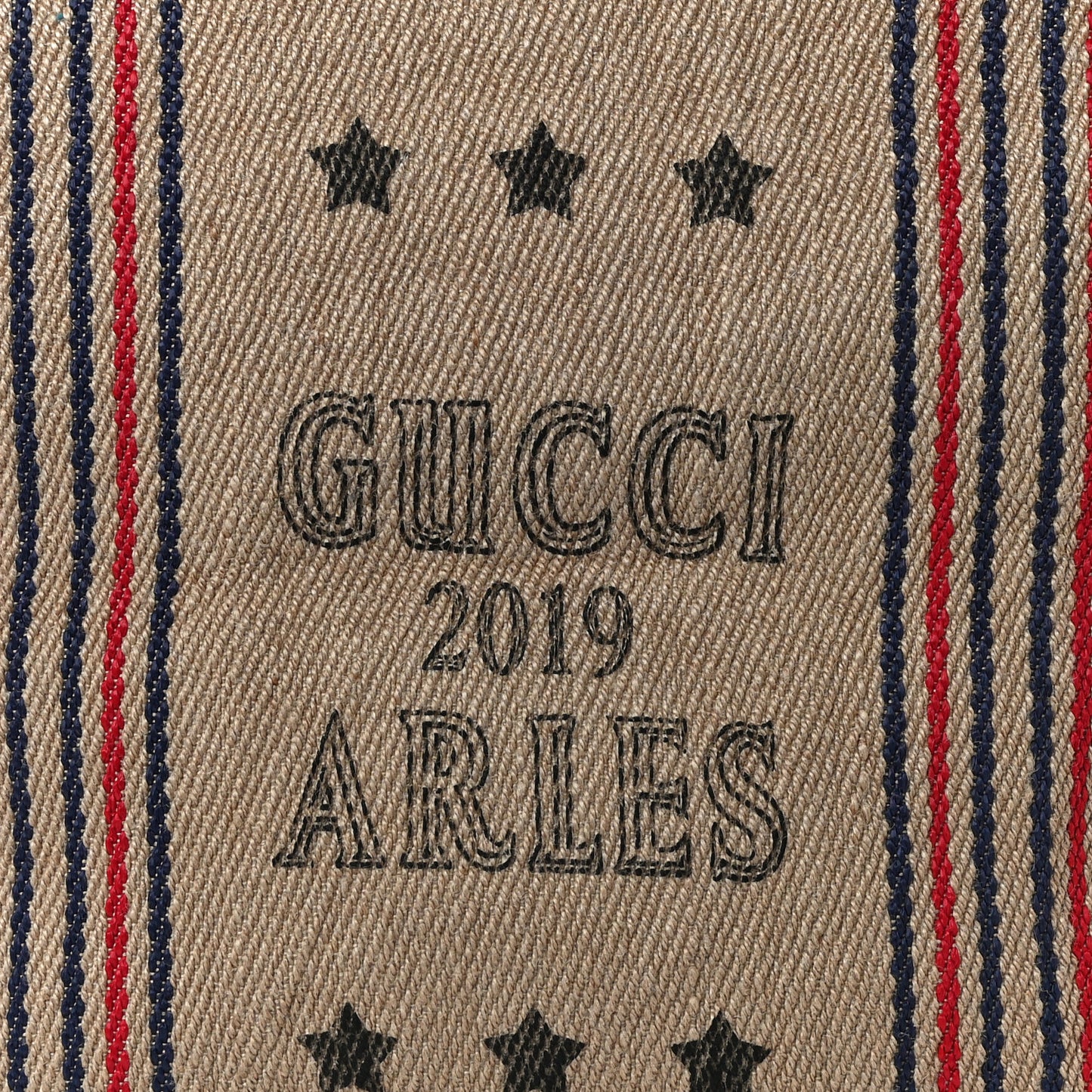 Straw Juta Printed Arles Tote Beige