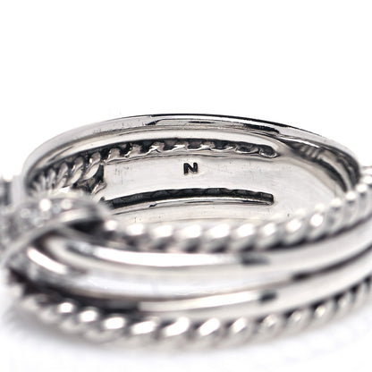 David Yurman Sterling Silver Diamond X Crossover Ring 50 5.5 5 of 5