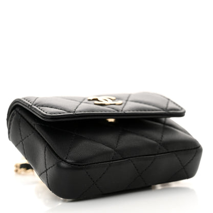 Chanel Lambskin Quilted Pearl Chain Belt Bag Black 4 of 12