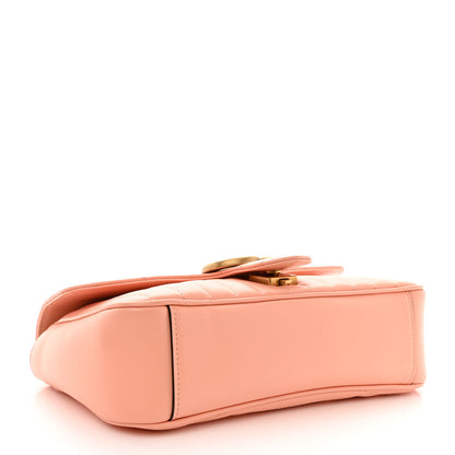Gucci Calfskin Vertical Ring Matelasse Small GG Marmont Shoulder Bag Peachy Chic 4 of 11