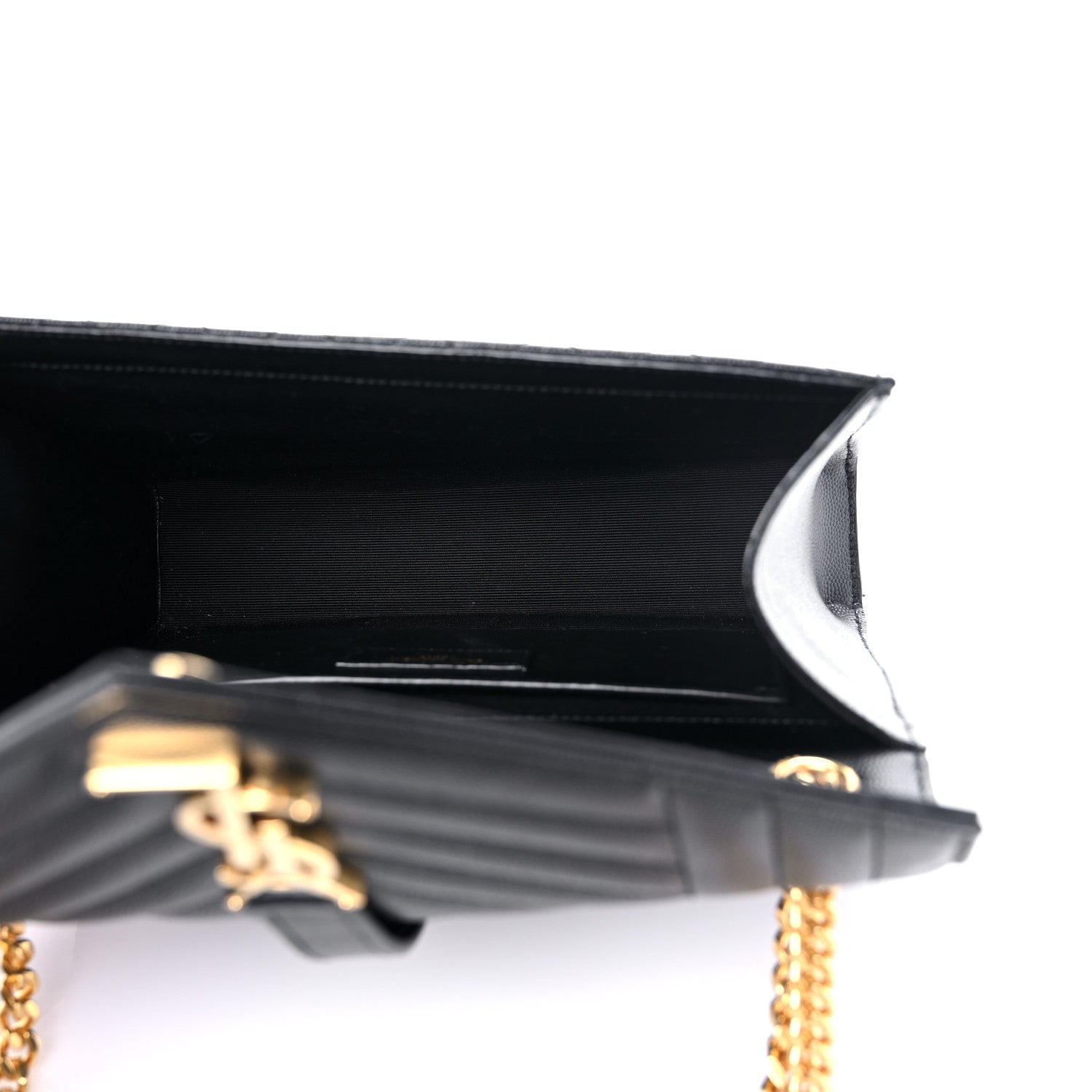 Saint Laurent Grain De Poudre Textured Mixed Matelasse Triquilt Medium Monogram Satchel Black 5 of 10