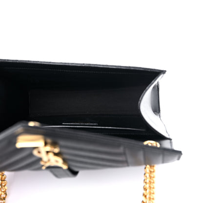Saint Laurent Grain De Poudre Textured Mixed Matelasse Triquilt Medium Monogram Satchel Black 5 of 10