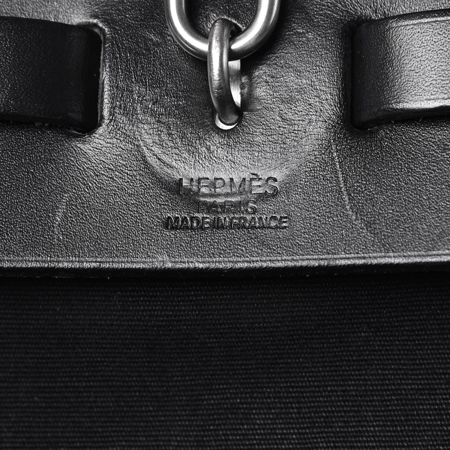 Hermes Toile Vache Calfskin Herbag 40 GM Black 6 of 16