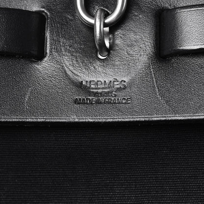 Hermes Toile Vache Calfskin Herbag 40 GM Black 6 of 16