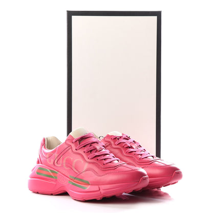 Gucci Calfskin Logo Womens Rhyton Sneakers 36.5 Box Pink 9 of 9