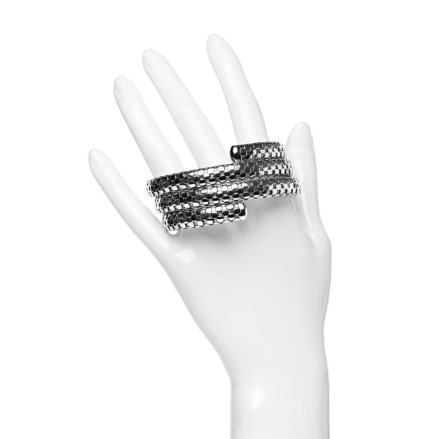 John Hardy Sterling Silver Dot Triple Coil Bracelet 2 of 6