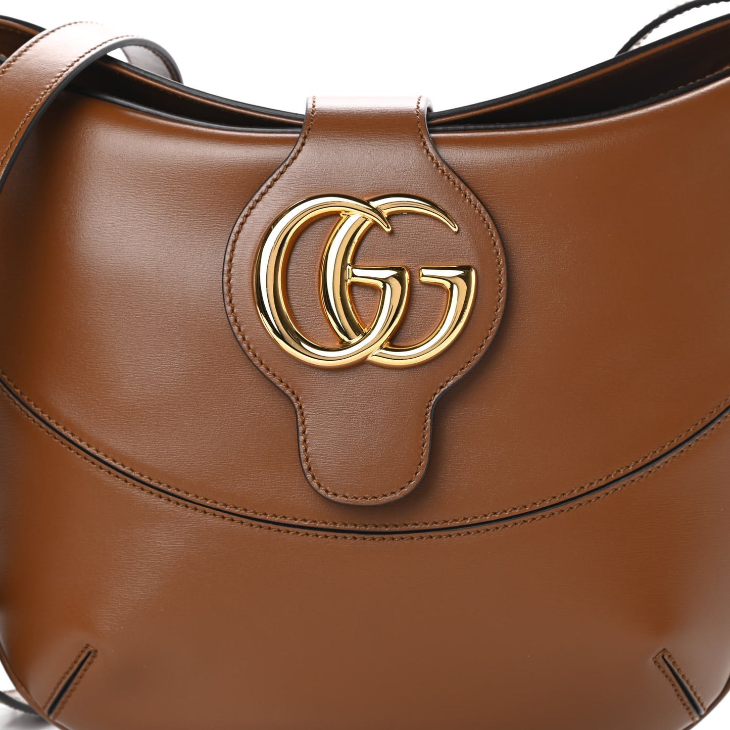 Boarded Plutone Calfskin Medium Arli Shoulder Bag Nocciola