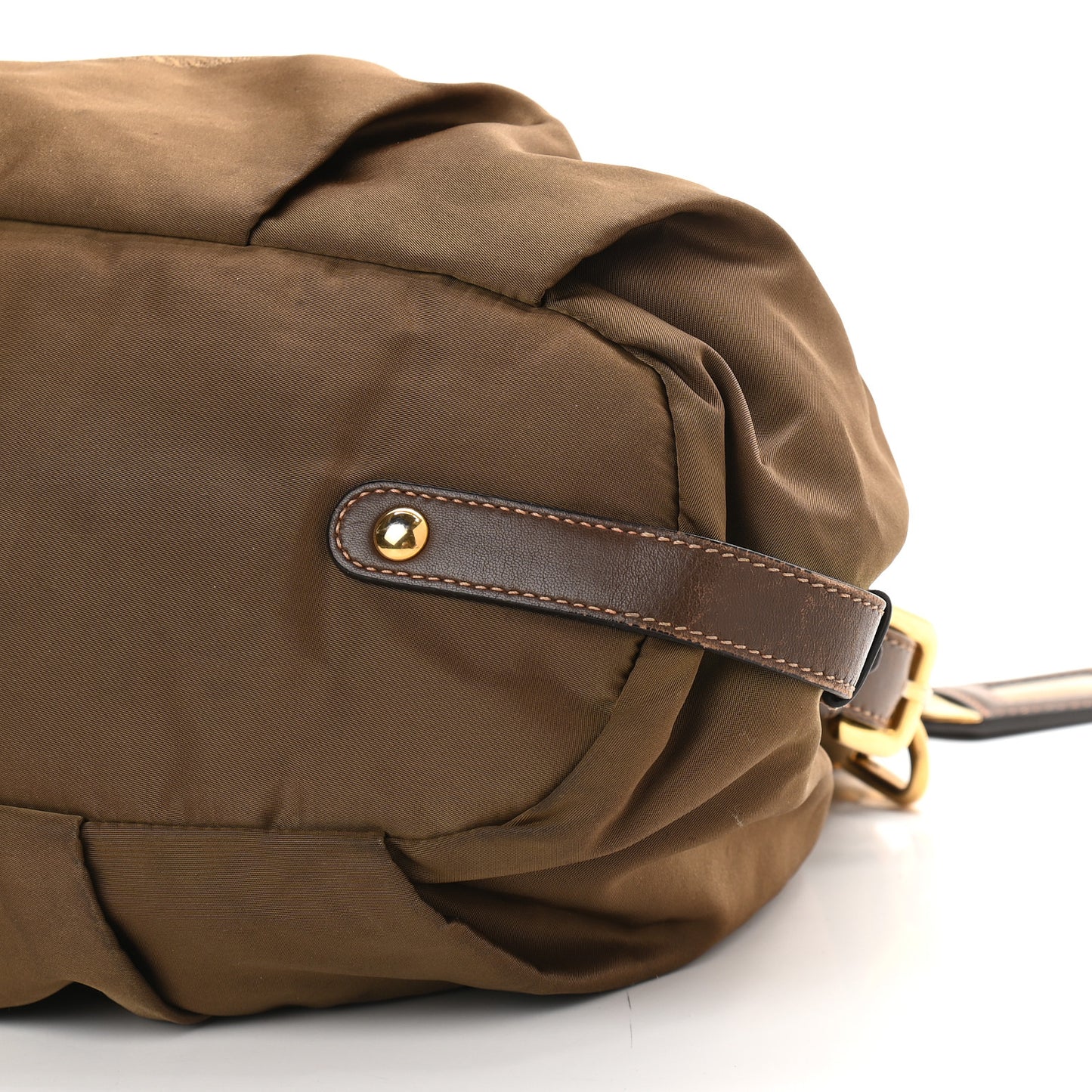 Tessuto Nylon Jacquard Logo Tote Brown