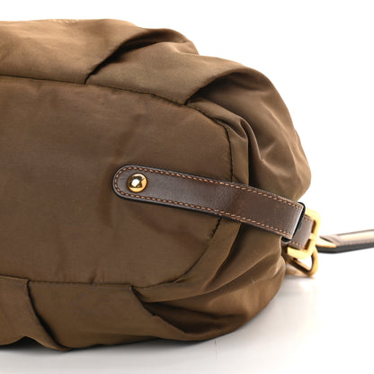 Prada Tessuto Nylon Jacquard Logo Tote Brown 9 of 11