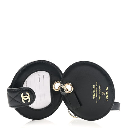 Chanel Lambskin Quilted Round Luggage Tag Black 3 of 6