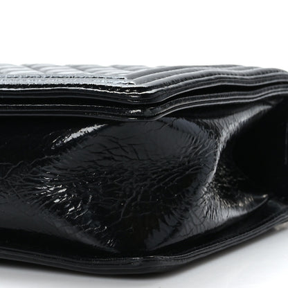 Chanel Patent Calfskin Enamel Quilted New Medium Boy Flap Black 9 of 9