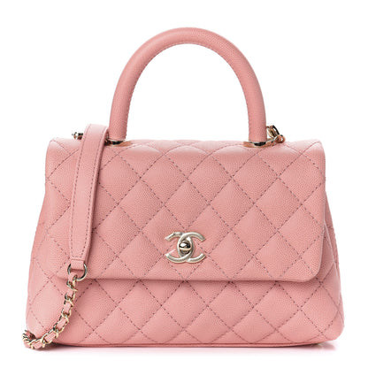 Chanel Caviar Quilted Mini Coco Handle Flap Pink 1 of 11