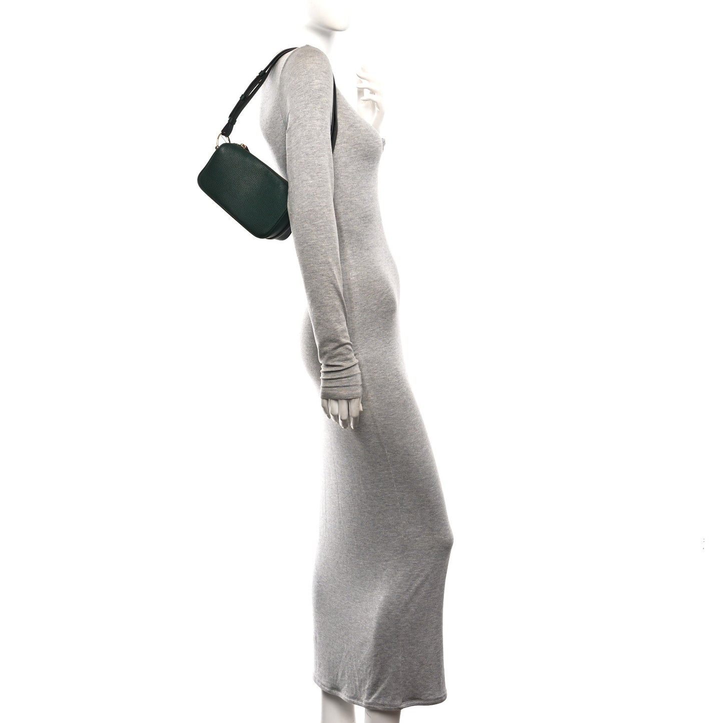 Grainy Calfskin Half Horsebit Mini Shoulder Bag Verde