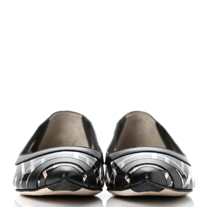 Fendi PVC Calfskin FF Colibri Ballerina Flats 36 Black 2 of 8