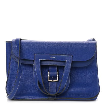 Hermes Taurillon Clemence Halzan 31 GM Bleu Electrique 1 of 11