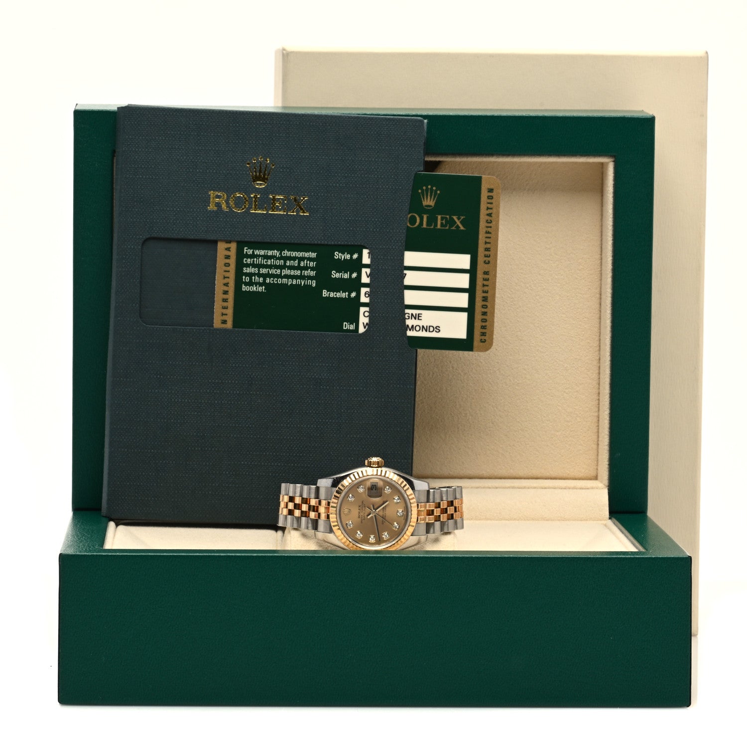 Rolex Stainless Steel 18K Yellow Gold Diamond 26mm Oyster Perpetual Datejust Watch Champagne 179173 5 of 5