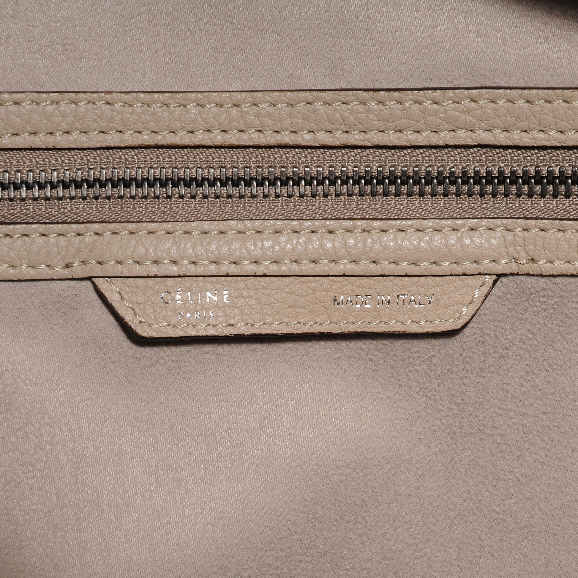 Celine Drummed Calfskin Mini Luggage Dune 6 of 7