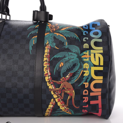 Louis Vuitton Damier Cobalt Jungle Keepall Bandouliere 55 9 of 10