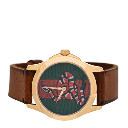 Gucci Stainless Steel Calfskin 38mm Le Marche Des Merveilles Snake Quartz Watch 2 of 8