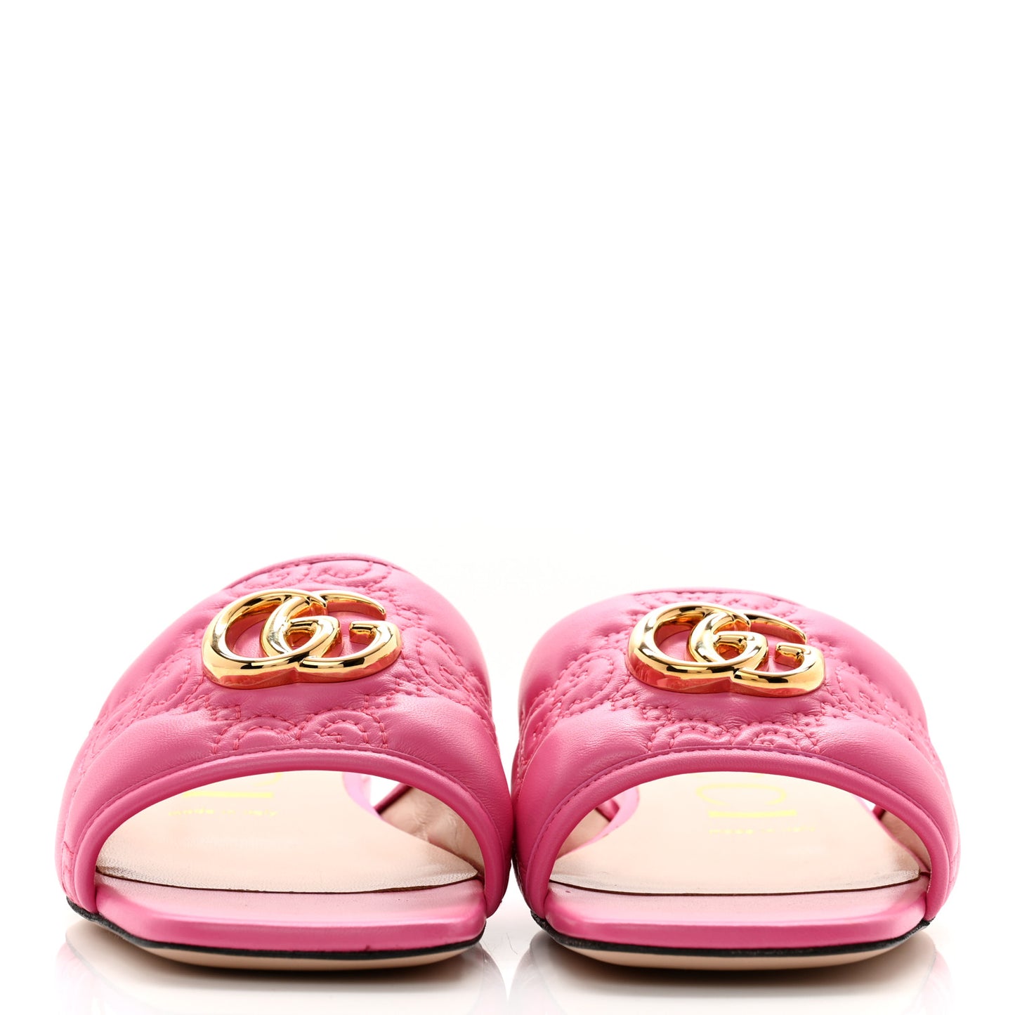 Nappa GG Matelasse GG Marmont Flat Slide Sandals 37 Bon Bon