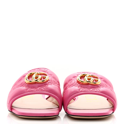 Gucci Nappa GG Matelasse GG Marmont Flat Slide Sandals 37 Bon Bon 2 of 11