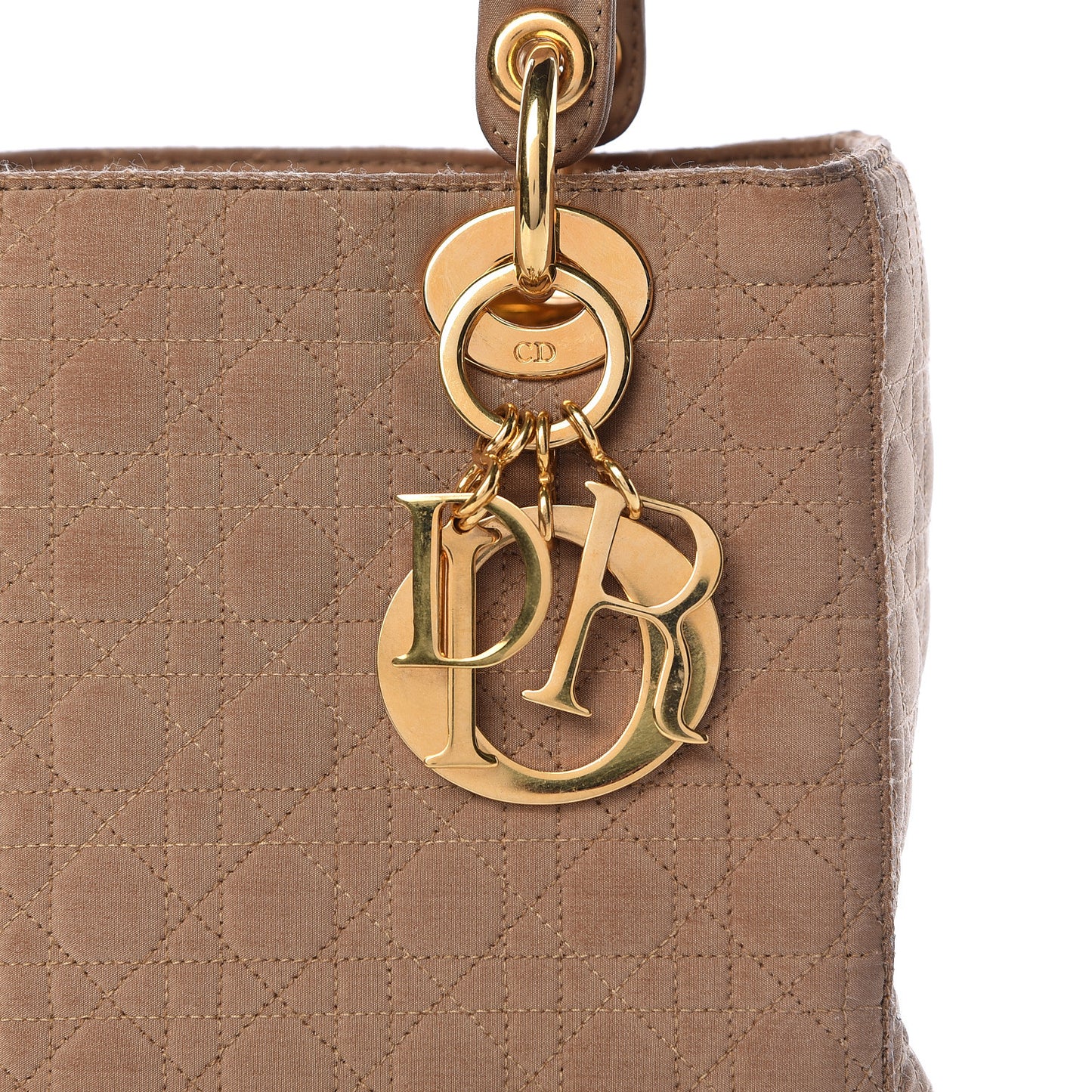 Nylon Cannage Medium Lady Dior Beige