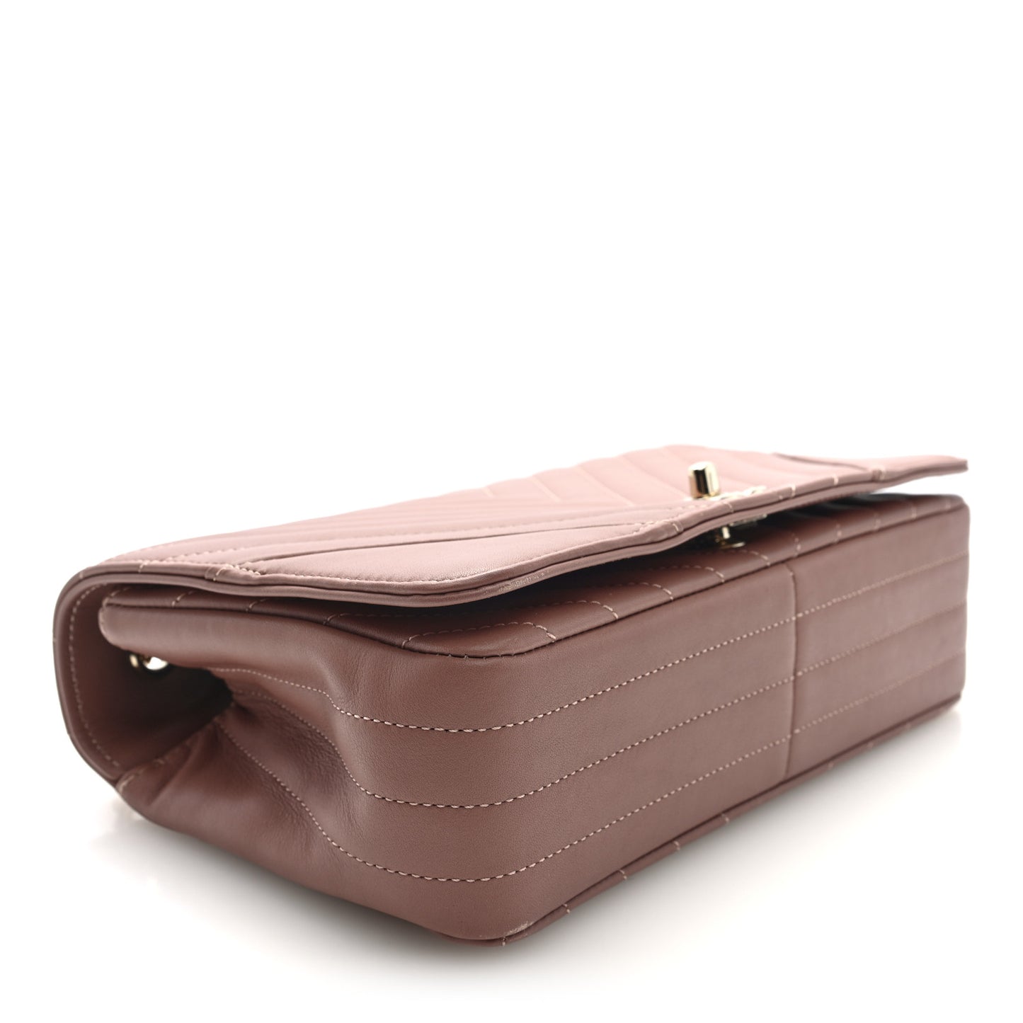 Calfskin Chevron Quilted Statement Flap Pink