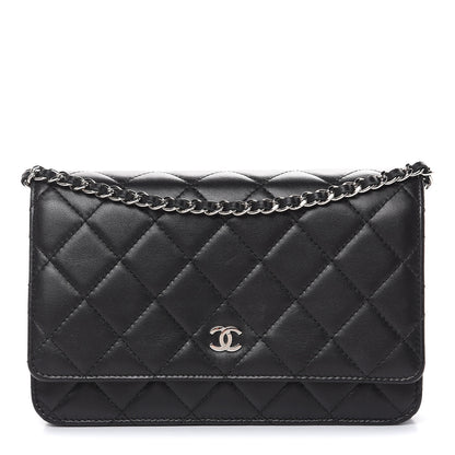 Chanel Lambskin Quilted Wallet On Chain WOC Black 1 of 10