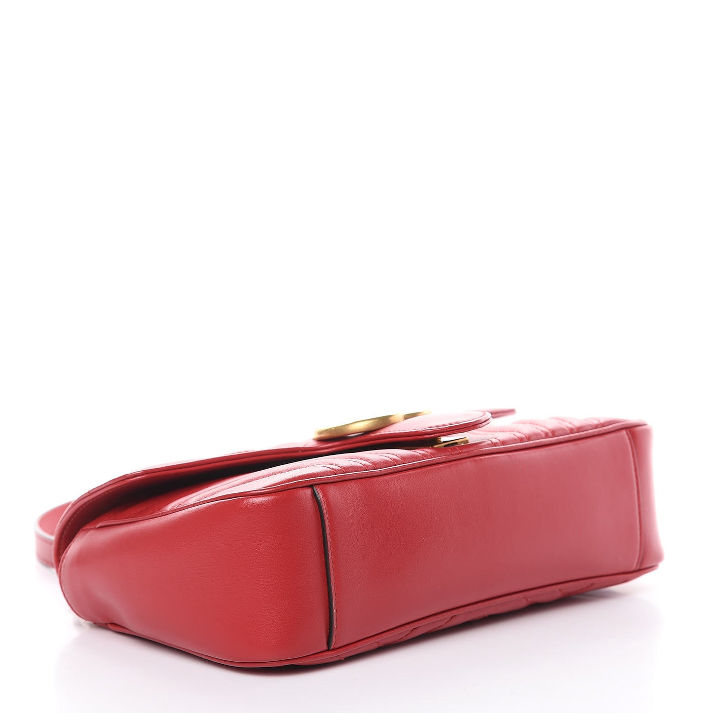 Calfskin Matelasse Small GG Marmont Shoulder Bag Hibiscus Red