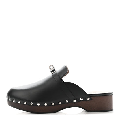 Hermes Calfskin Carlotta Mules 40 Black 1 of 7