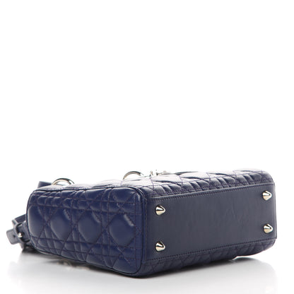 Christian Dior Lambskin Cannage Small Lucky Badges My Lady Dior Navy 4 of 13