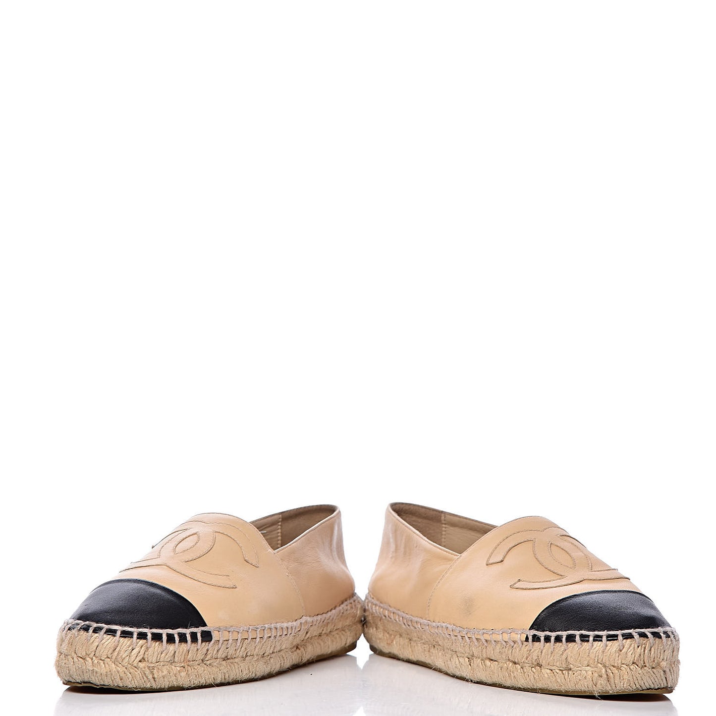 Lambskin CC Espadrilles 38 Beige Black
