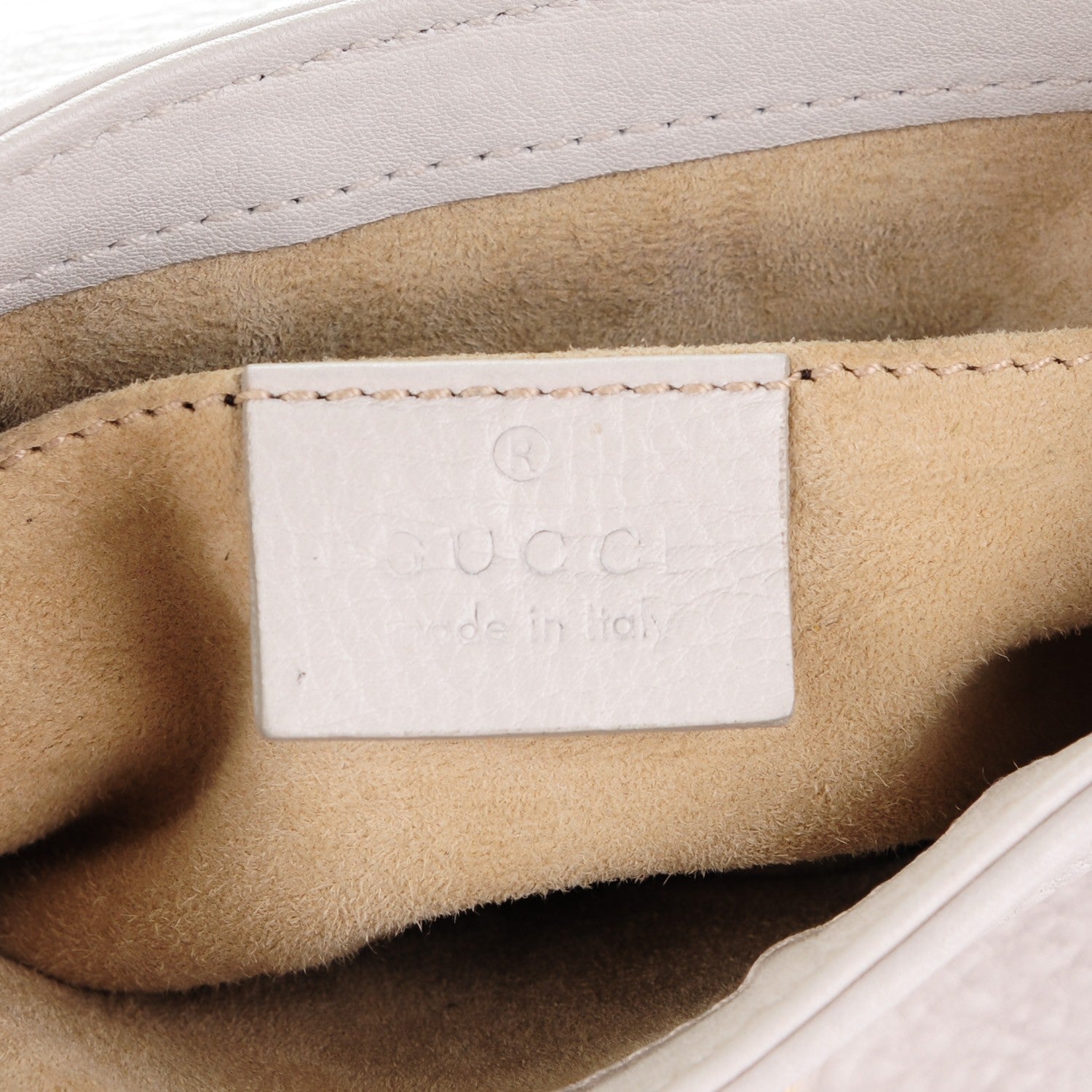 Gucci Pebbled Calfskin Small 1973 Chain Shoulder Bag Off White 6 of 7