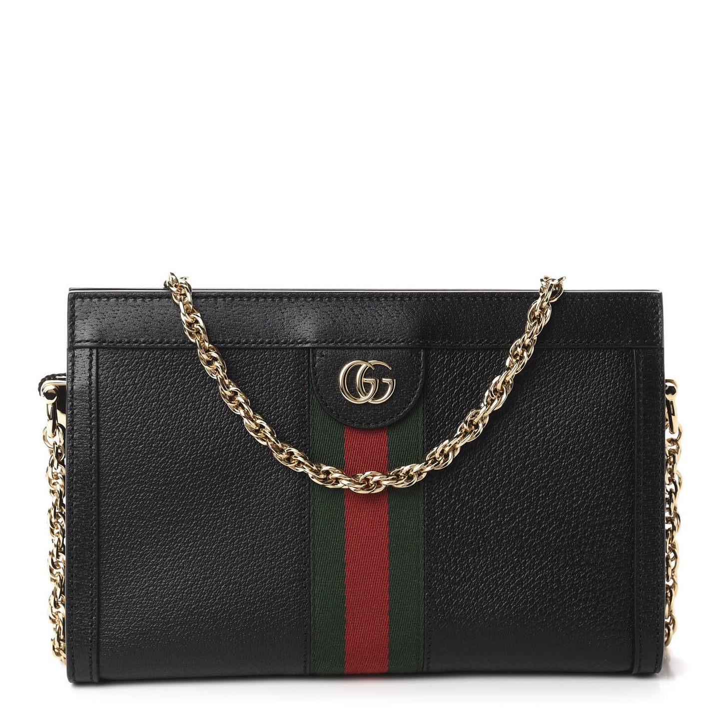 Calfskin GG Web Small Ophidia Chain Shoulder Bag Black