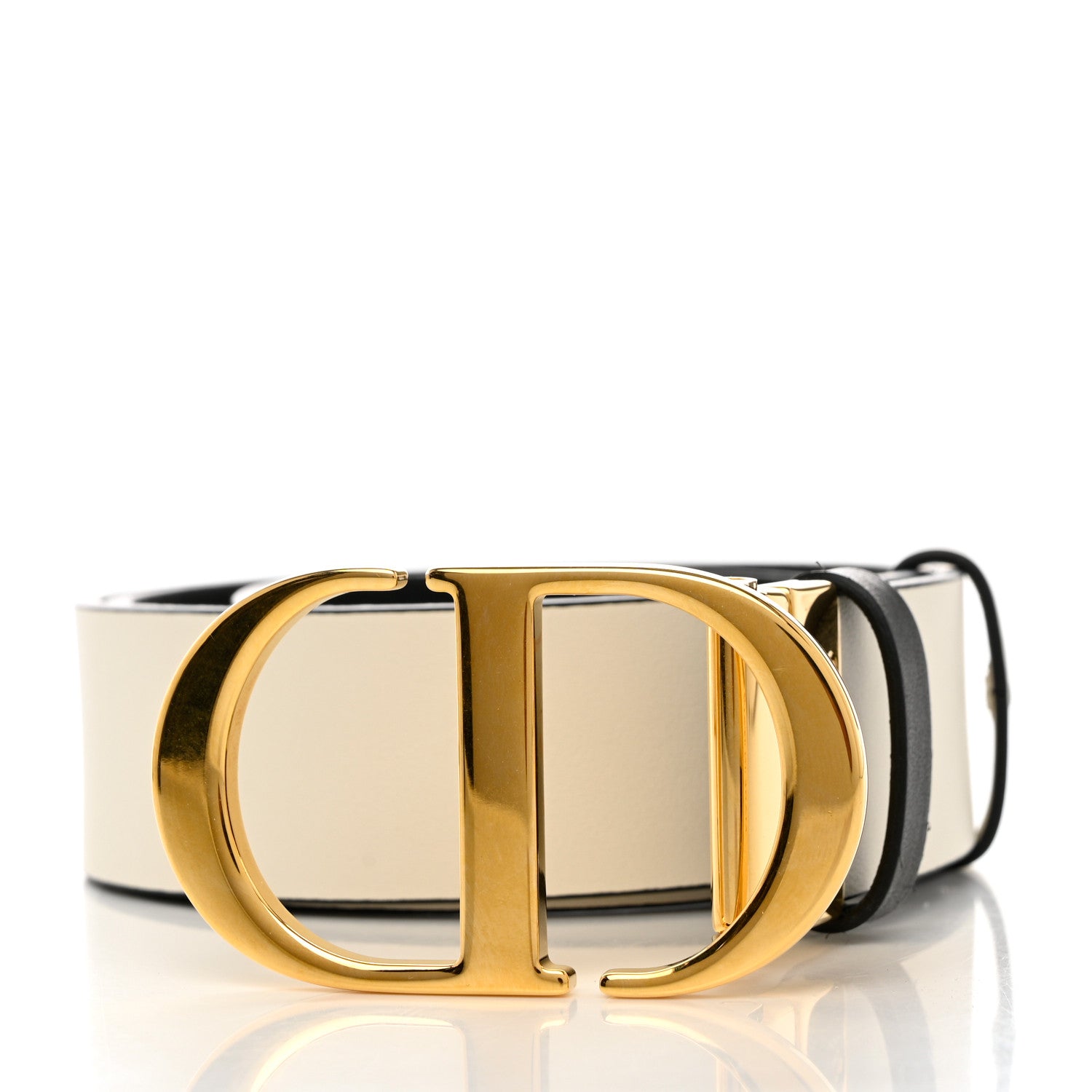 Christian Dior Calfskin Reversible CD Belt 85 34 Black White 3 of 6