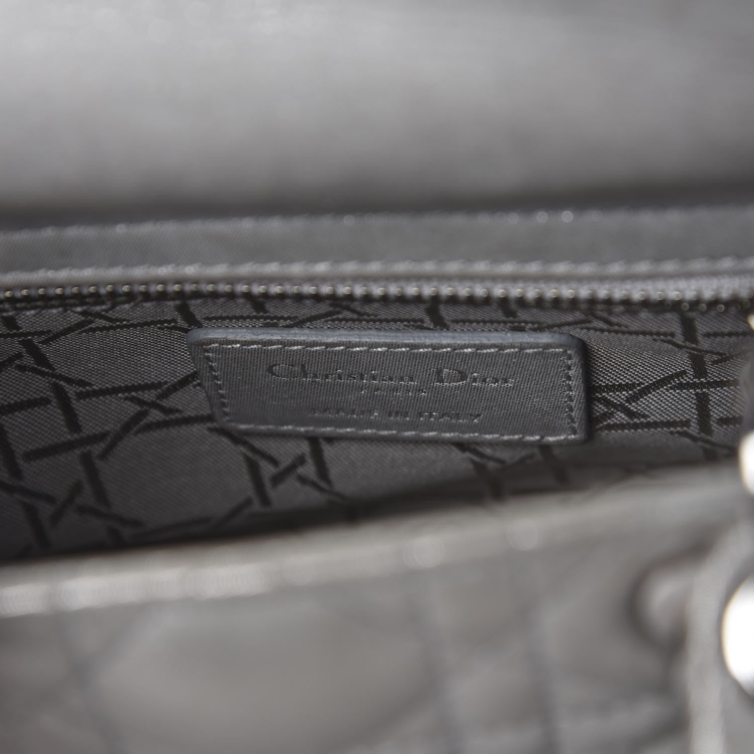 Christian Dior Metallic Lambskin Cannage Mini Lady Dior Grey 5 of 12
