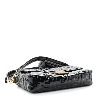Fendi Patent FF 1974 Embossed Baguette Black 3 of 8