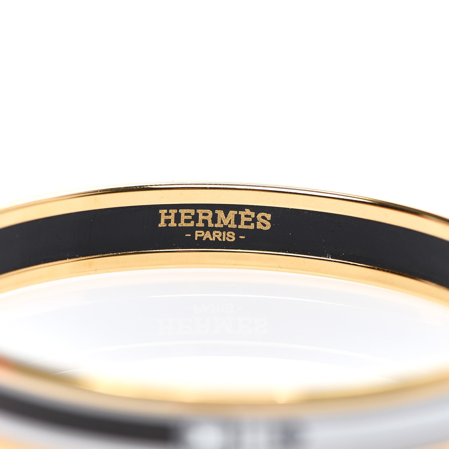 Hermes Enamel Printed Narrow Grand Manege Bracelet 62 Faux Gris 3 of 3
